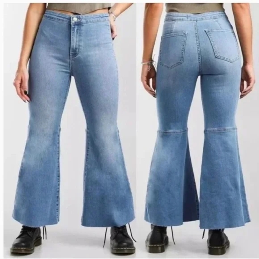 Free People Light Blue Flare Jeans